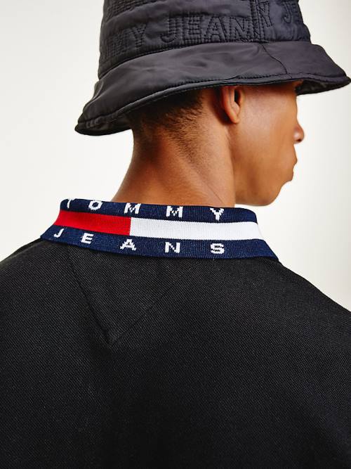 Tommy Hilfiger Flag Neck Regular Fit Poloshirt Heren Zwart | TH679DFW