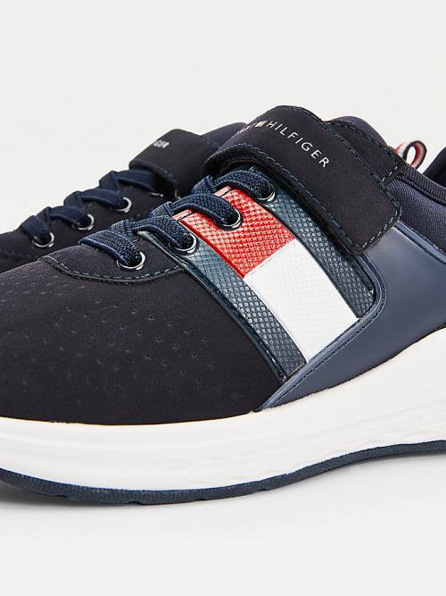 Tommy Hilfiger Flag Panel Riemen Bevestiging Kanten-Up Sneakers Jongens Blauw | TH345DYT