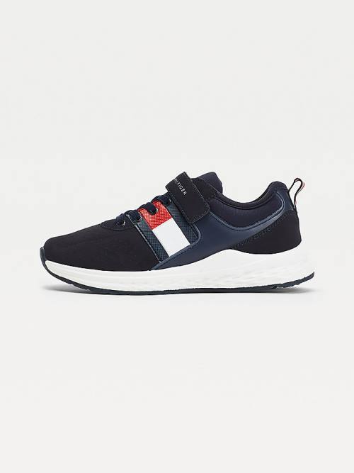 Tommy Hilfiger Flag Panel Riemen Bevestiging Kanten-Up Sneakers Jongens Blauw | TH345DYT