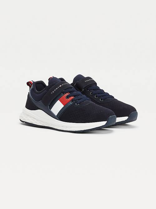 Tommy Hilfiger Flag Panel Riemen Bevestiging Kanten-Up Sneakers Jongens Blauw | TH345DYT