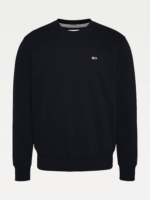 Tommy Hilfiger Flag Patch Fleece Sweatshirts Heren Zwart | TH657YEN