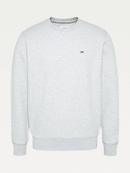 Tommy Hilfiger Flag Patch Fleece Sweatshirts Heren Grijs | TH786MZH