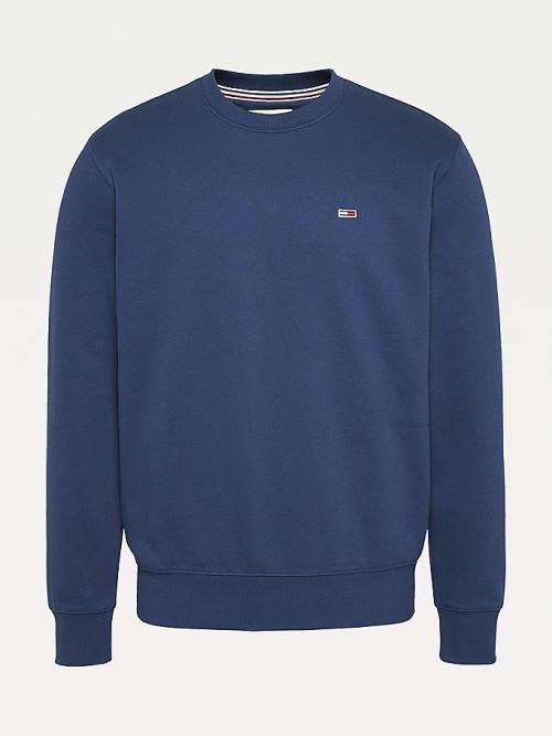 Tommy Hilfiger Flag Patch Fleece Sweatshirts Heren Blauw | TH865CAL