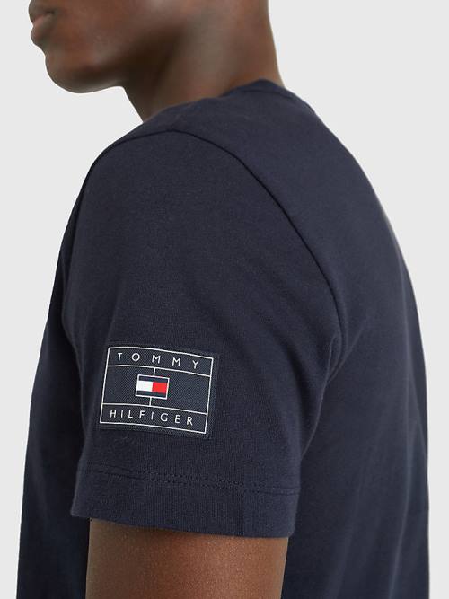 Tommy Hilfiger Flag Patch Sleeve T-shirts Heren Blauw | TH240UXV