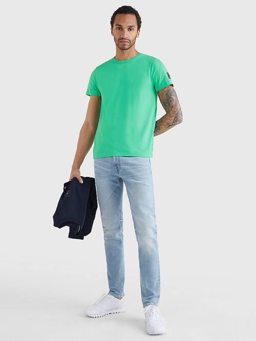 Tommy Hilfiger Flag Patch Sleeve T-shirts Heren Groen | TH619ESB