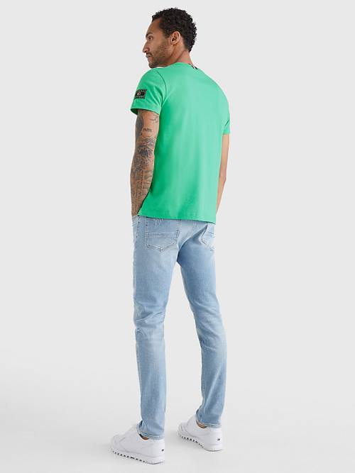 Tommy Hilfiger Flag Patch Sleeve T-shirts Heren Groen | TH619ESB