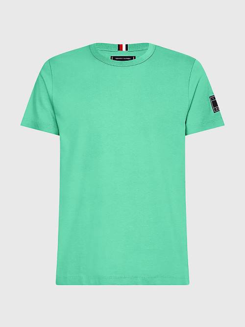 Tommy Hilfiger Flag Patch Sleeve T-shirts Heren Groen | TH619ESB