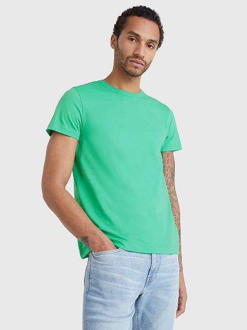 Tommy Hilfiger Flag Patch Sleeve T-shirts Heren Groen | TH619ESB