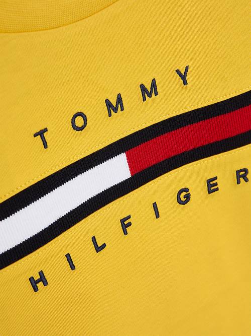 Tommy Hilfiger Flag Rib Insert T-shirts Jongens Geel | TH786EVY