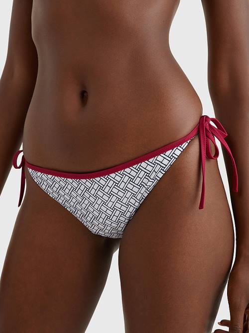 Tommy Hilfiger Flag Side Tie Bikini Bottoms Zwemkleding Dames Wit | TH524PMG