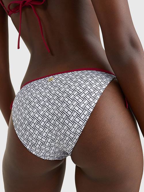 Tommy Hilfiger Flag Side Tie Bikini Bottoms Zwemkleding Dames Wit | TH524PMG