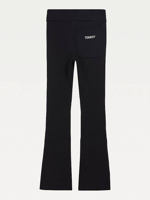 Tommy Hilfiger Flared Rib-Knit Broek Meisjes Zwart | TH209OVA