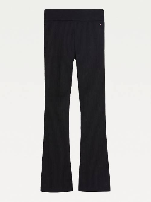 Tommy Hilfiger Flared Rib-Knit Broek Meisjes Zwart | TH209OVA