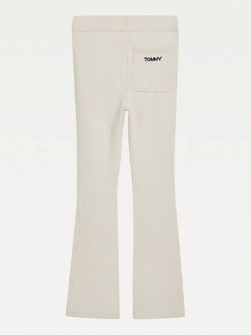 Tommy Hilfiger Flared Rib-Knit Broek Meisjes Beige | TH430UIG