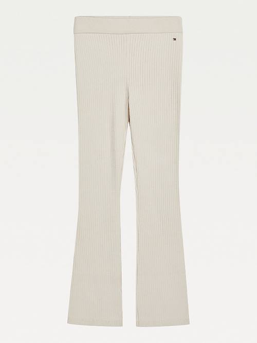 Tommy Hilfiger Flared Rib-Knit Broek Meisjes Beige | TH430UIG