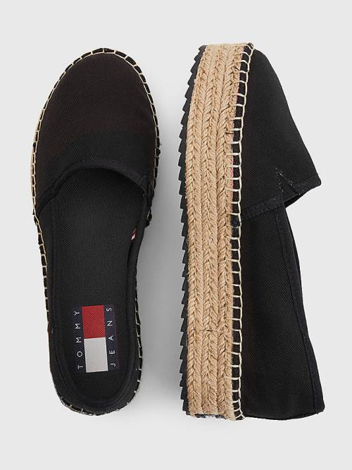 Tommy Hilfiger Flatform Espadrilles Loafers Dames Zwart | TH651XCB