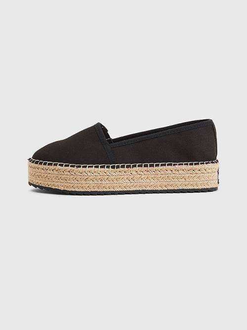 Tommy Hilfiger Flatform Espadrilles Loafers Dames Zwart | TH651XCB