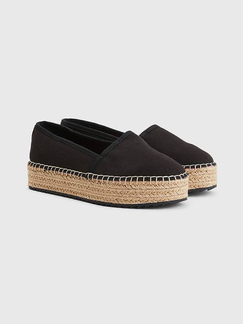 Tommy Hilfiger Flatform Espadrilles Loafers Dames Zwart | TH651XCB