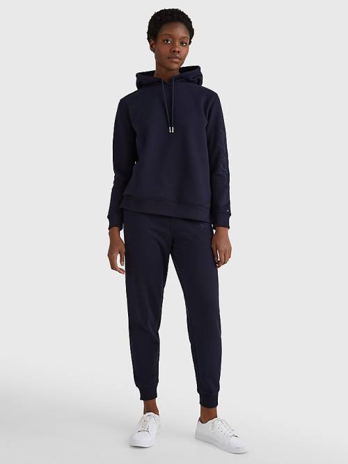 Tommy Hilfiger Fleece Cuffed Leg Joggers Broek Dames Blauw | TH342PQA