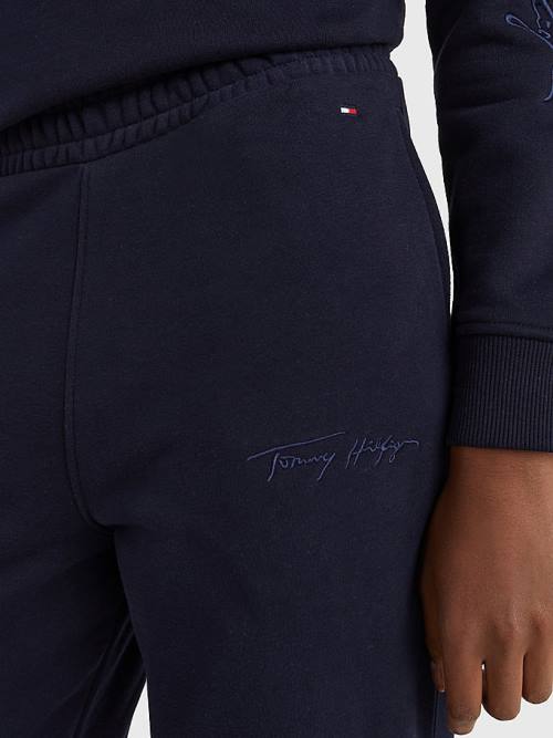 Tommy Hilfiger Fleece Cuffed Leg Joggers Broek Dames Blauw | TH342PQA