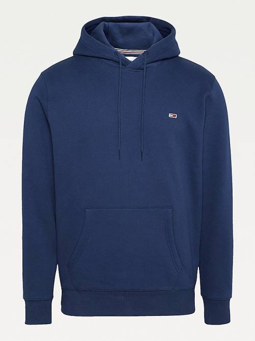 Tommy Hilfiger Fleece Flag Patch Hoodie Heren Blauw | TH015SBO