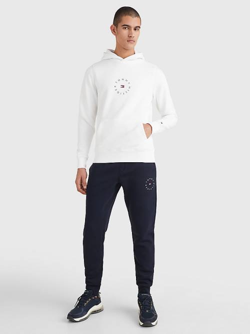 Tommy Hilfiger Flex Fleece Graphic Hoodie Heren Wit | TH023XFE