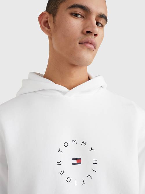 Tommy Hilfiger Flex Fleece Graphic Hoodie Heren Wit | TH023XFE