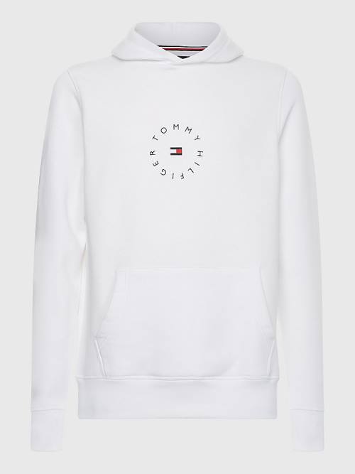 Tommy Hilfiger Flex Fleece Graphic Hoodie Heren Wit | TH023XFE