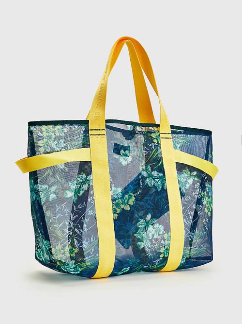 Tommy Hilfiger Floral Mesh Tote Tassen Dames Blauw | TH532OAR