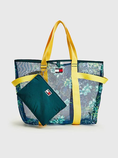 Tommy Hilfiger Floral Mesh Tote Tassen Dames Blauw | TH532OAR