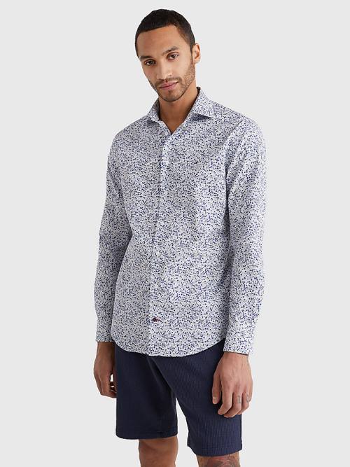 Tommy Hilfiger Floral Regular Fit Overhemd Heren Blauw | TH094ZQR