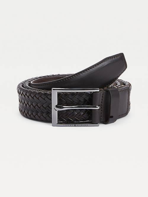 Tommy Hilfiger Formal Braided Riemen Heren Bruin | TH485TFW