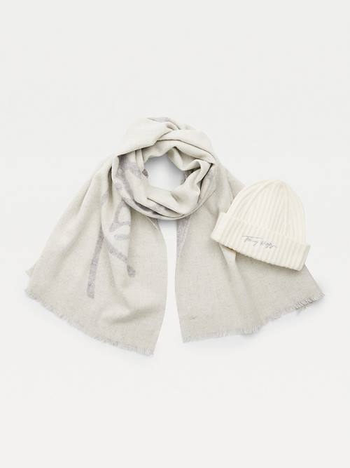 Tommy Hilfiger Fresh Scarf And Beanie Gift Set Hoeden Dames Grijs | TH254LUR