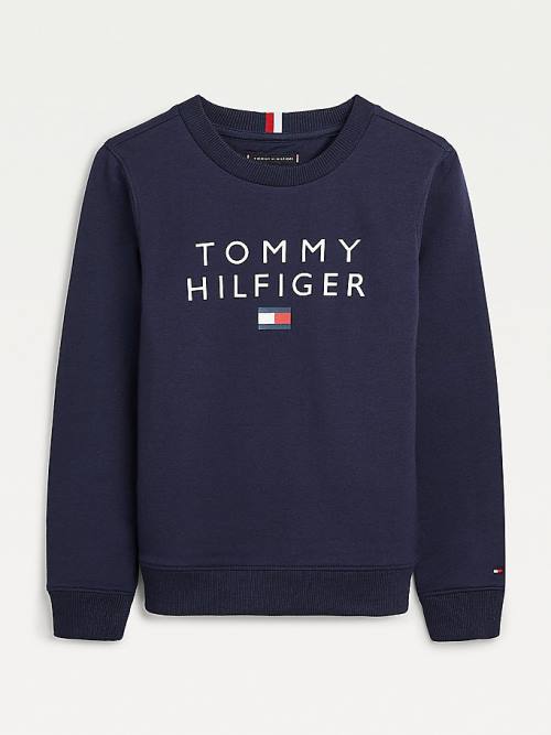 Tommy Hilfiger Front Logo Sweatshirts Jongens Blauw | TH603PDJ