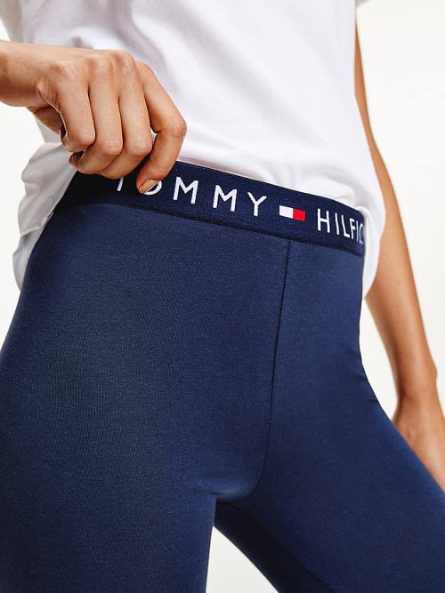 Tommy Hilfiger Full Length Logo Leggings Dames Blauw | TH759COK