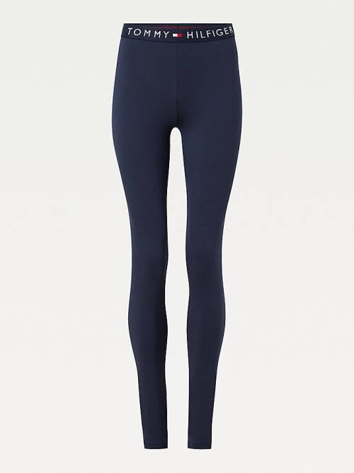 Tommy Hilfiger Full Length Logo Leggings Dames Blauw | TH759COK