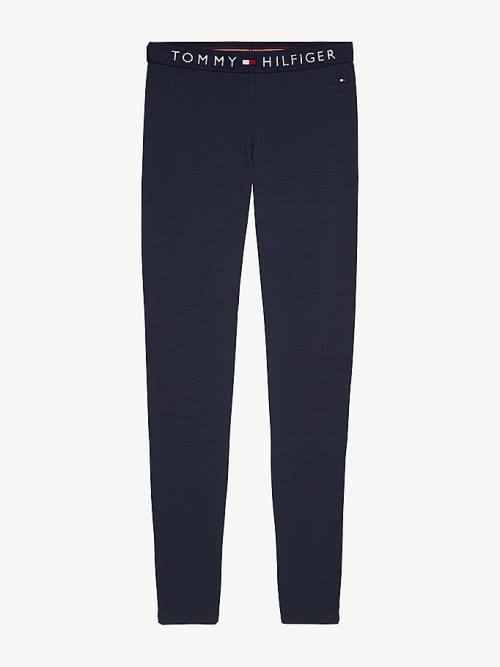 Tommy Hilfiger Full Length Logo Leggings Dames Blauw | TH759COK