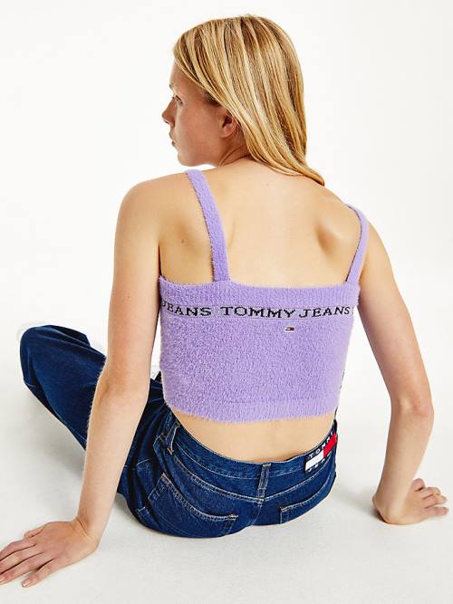 Tommy Hilfiger Furry Cropped Cami Truien Dames Paars | TH092NXH