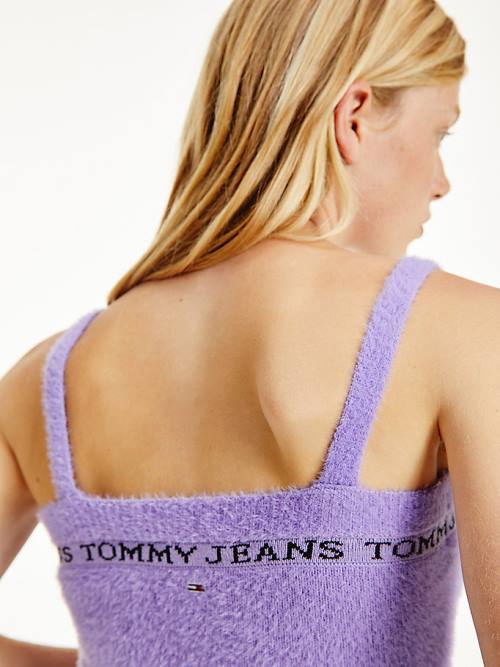 Tommy Hilfiger Furry Cropped Cami Truien Dames Paars | TH092NXH