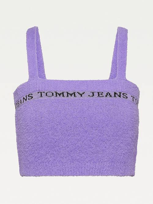 Tommy Hilfiger Furry Cropped Cami Truien Dames Paars | TH092NXH