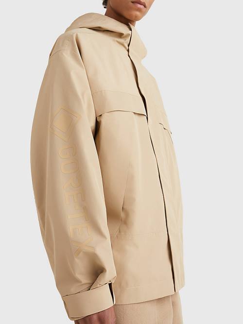 Tommy Hilfiger GORE-TEX Crest Met Capuchon Parka Jassen Heren Beige | TH283RZA