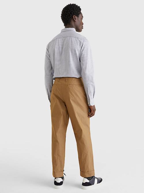 Tommy Hilfiger Garment-Dyed Slim Fit Broek Heren Khaki | TH794ITZ