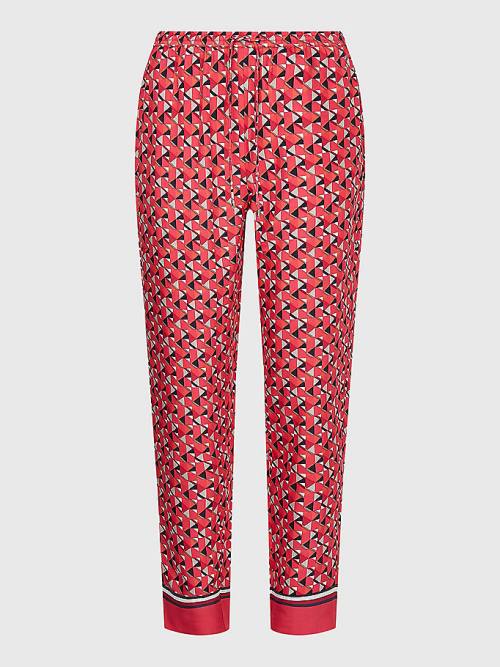 Tommy Hilfiger Geometric Print Relaxed Fit Broek Dames Roze | TH893LWZ