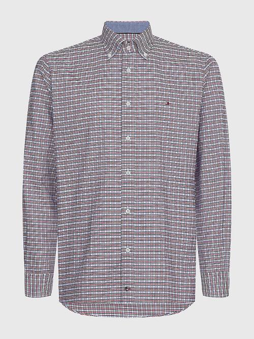 Tommy Hilfiger Gingham Check Organic Oxford Katoenen Overhemd Heren Rood | TH593VZN