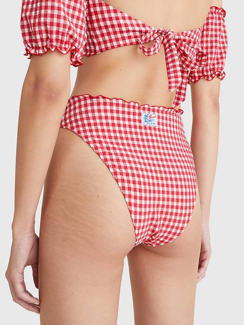 Tommy Hilfiger Gingham Cheeky Fit Bikini Bottoms Zwemkleding Dames Rood | TH682WZR