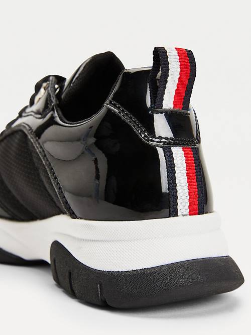 Tommy Hilfiger Glitter Flag Lak Sneakers Meisjes Zwart | TH136UBD