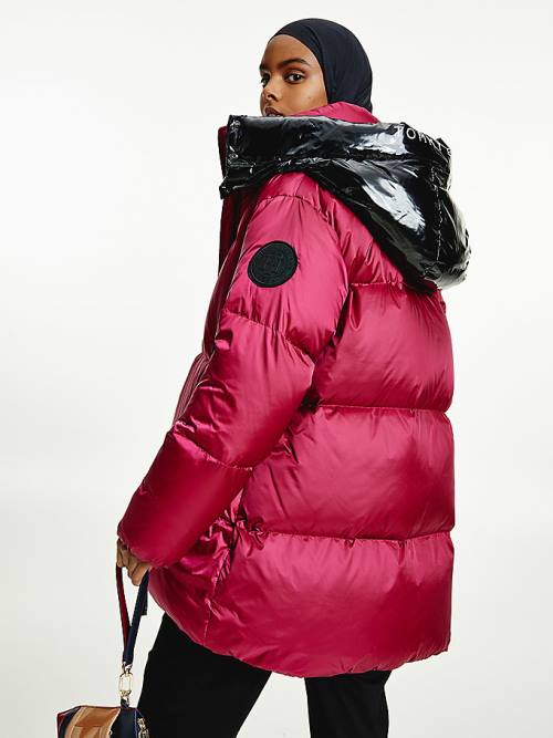 Tommy Hilfiger Gloss Matte Down Puffer Jassen Dames Paars | TH157HYQ