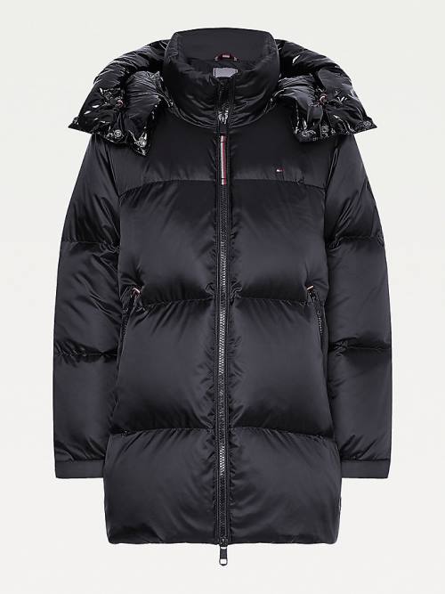 Tommy Hilfiger Gloss Matte Down Puffer Jassen Dames Zwart | TH978ZDY