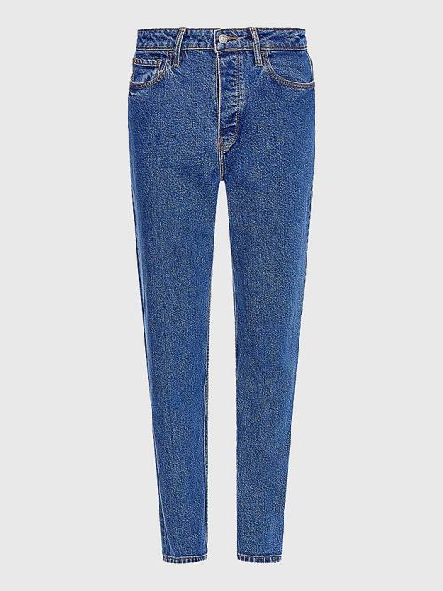 Tommy Hilfiger Gramercy Mom High Rise Tapered Faded Jeans Dames Denim | TH217KEP