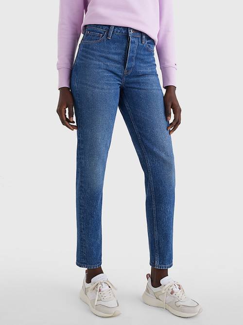 Tommy Hilfiger Gramercy Mom High Rise Tapered Faded Jeans Dames Denim | TH217KEP